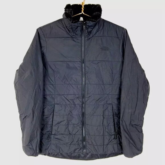 North Face Harway Reversible Puffer Jacket Faux Fur Fleece Insulated Women XL - Picture 4 of 10